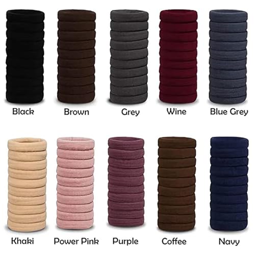 Image of GITGRNTH Soft Cotton Hair Ties for Women - No Damage Elastic Hair Bands - Durable Rubber Band for Women - Ideal Ponytail Holders - Comfortable Hair Accessories - Gentle on All Hair Types - Perfect for Thick and Thin Hair - Scrunches for Women - Kids Hair Rubber Band