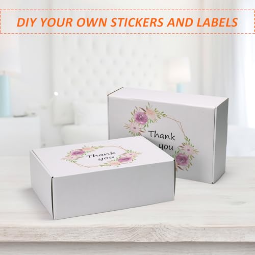 Image of HORLIMER 12x8x4 Shipping Boxes Set of 20, White Corrugated Cardboard Mailer Box for Packing Small Business