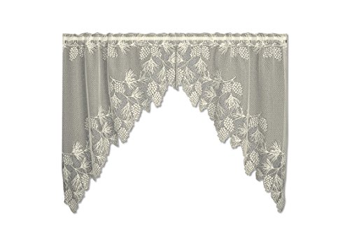 Heritage Lace Woodland 68-Inch Wide by 40-Inch Drop Swag Pair, Ecru