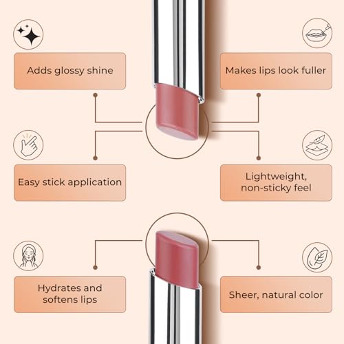 Image of Fashion Colour Crave Me Gloss Stick | High-Shine Gloss Stick | Smooth & Hydrating Creamy Gloss | Long-Lasting Moisturizing Lip Color for Soft & Glossy Lips | (05-Pink Violet, 3.1g)