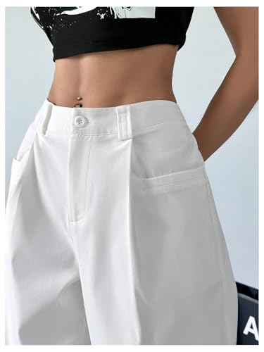 Floerns Women's Casual Baggy Wide Leg Pants Loose Elastic Waist Trousers4