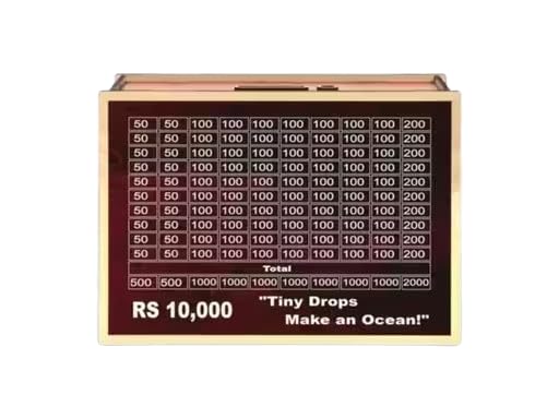 10,000 Savings Challenge Wooden Money Frame | Money Saving Box with Tracker | Motivational Piggy Bank for Home & Office_Design_02