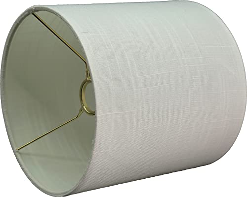 Image of Aspen Creative 58307A, Drum Uno Lamp Shade, Off White, 8 inch Top x 8 inch Bottom x 8 inch Height, Slip UNO 33mm