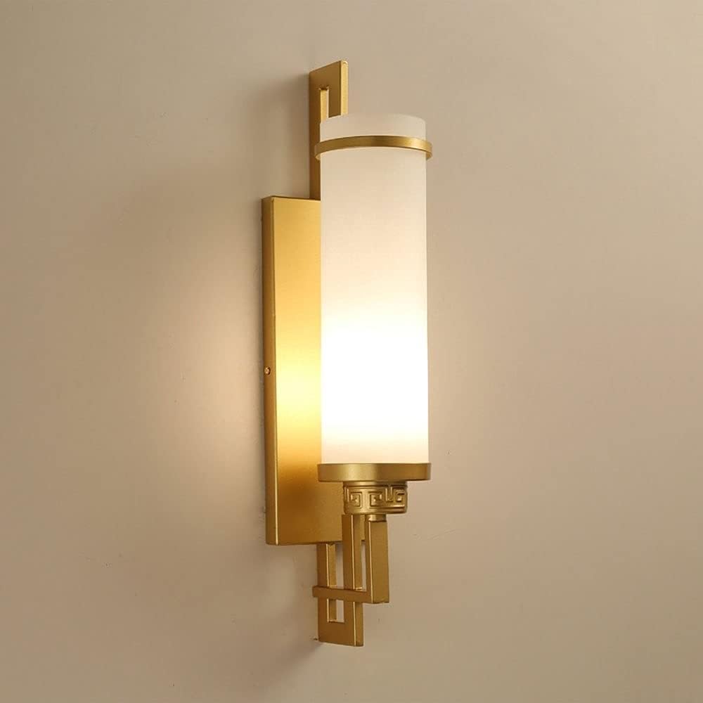 SMCCYYSD Modern Wall Sconce with Metal and Glass Shade - Classic American Style for Entryway Staircase Lighting