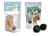 Liebeskummerpillen Rentierpups und Snowman Kit | Weihnachts-Marshmallow-Set für Adventskalender zum Selbst-befüllen