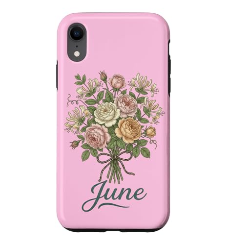 June Birth Flower Rose & Honeysuckle Floral Birthday �X�}�z�P�[�X iPhone XR �p