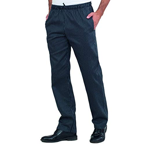 Pantalone Cucina Unisex Gessato Nero, Coulisse (M)