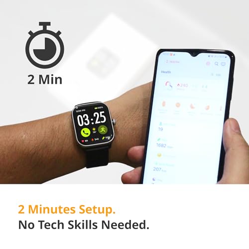 Image of Spade & Co Health Smartwatch 4 - Smartwatch for Men & Women, Heart Rate, Sleep & SpO2 Monitor, Pedometer, Fitness Tracker, Answer /Make Calls IP68 Waterproof iOS & Android Compatible
