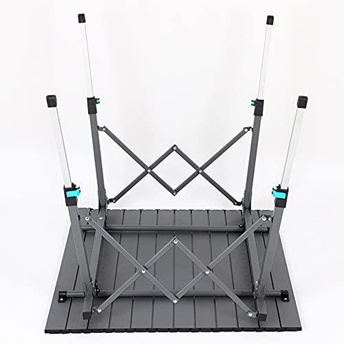 Table de camping pliante aluminium hauteur réglable 2 en 1