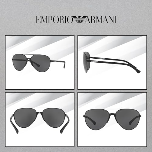 EMPORIO ARMANI EA2059 Aviator Sunglasses For Men +BUNDLE with ACCESSORY EYEWEAR KIT3