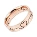 WDSHOW Heartbeat Rings Hollowed Out EKG Rose Gold Filled Stainless Steel Size 7