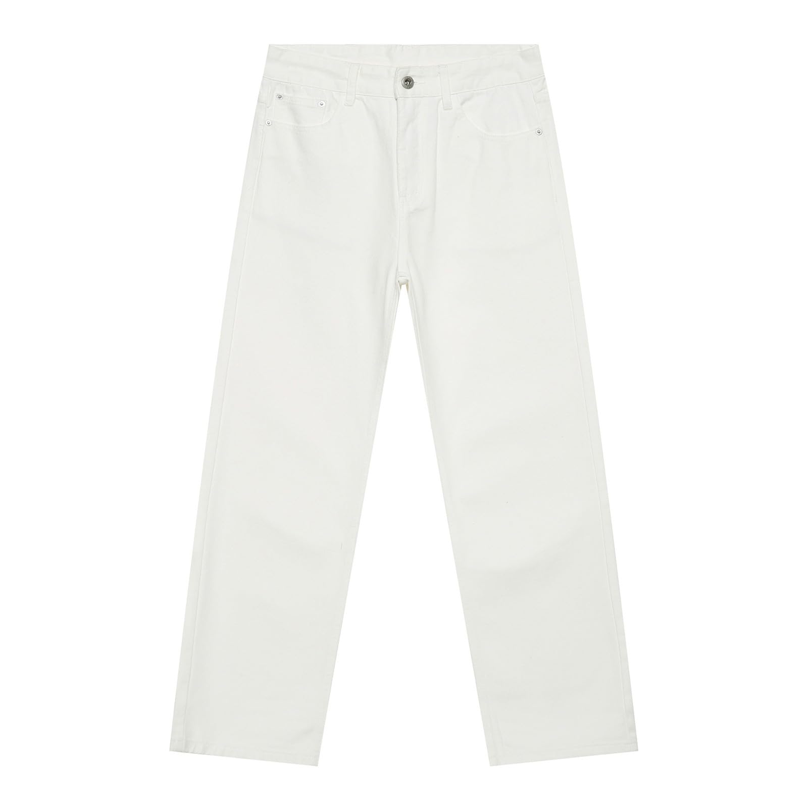 Jeans da uomo baggy lavabili, pantaloni jeans a gamba dritta, vestibilità rilassata, pantaloni in denim, classici basici, pantaloni invernali in tinta unita