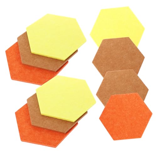 HOODANCOS 10pcs Hexagon Felt Bulletin Board Indoor Memo Board with Drawing for Home Decor Picture Display and Reminders Soft Material Unique Shape Easy to Install