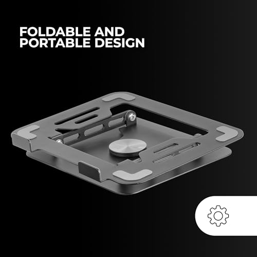 Mars Gaming MA-RSN, Soporte para Portátiles y Tablets hasta 17", Ajuste en Altura + Inclinación + Rotación 360º, Stand Estructura Acero, Almohadillas Antideslizantes, Diseño Plegable Portátil, Negro - imagen 3