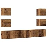 Couleur : vieux bois Solivagant Meubles TV muraux 6 pcs Vieux Bois Bois d\'ingénierie,(50.1 KG)