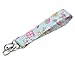 Fabric Wristlet keychain with Lobster hook and keyring for Key fob, Key, ID Badge Holder , USB, Purse (Light Blue)