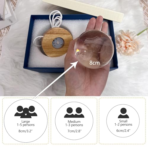 Crystal Ornament Ball with Custom Photo LED Night Light, Glowing Night Light for Home Decorations, Best Gift for Christmas/Birthday/Mother's Day