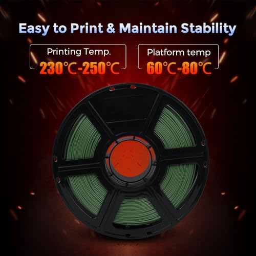 Image of FLASHFORGE Carbon Fiber PETG Filament 1.75mm, Carbon Fiber PETG 3D Printer Filament, 1KG Spool Dimensional Accuracy + /- 0.02mm, Lightweight & Heat-Resistant & Moisture Free (Grass Green)