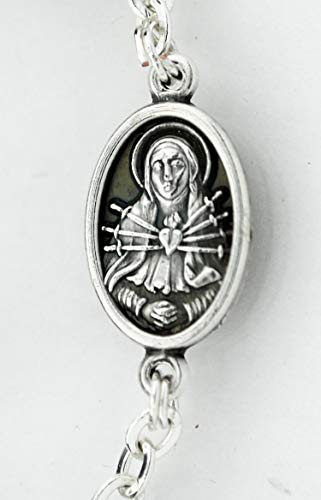 Venerare Seven Sorrows Rosary Chaplet | Traditional Catholic Devotion | Hand Made in Italy | Comes With Explanatory Brochure With All Prayers | Makes a Great Gift! (Deluxe Rosary - Black Wood Beads)4