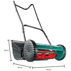 Alternative view of Bosch Hand Push Lawnmower, Manual Lawn Mower with 38cm Cutting Width, 25L Grass Box, Cutting Height 15-50mm, Walk Behind Mower for Small Gardens (AHM 38G)