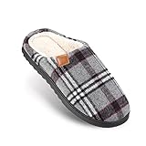 Slippers for Men Memory Foam House Mens Slippers Indoor Outdoor Coral Fleece Lined Warm Comfortable...