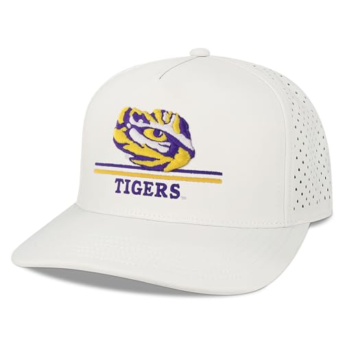 Legacy NCAA Officially Licensed Baseball Hat, LSU Tigers, Lightweight Cap for Men & Women, Cut Above Adjustable (Cut), White, One Size Fits Most, Snapback Closure