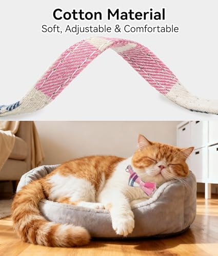 image for Joytale Upgraded Cat Collar with Bells, Breakaway Cat Collars with Bow