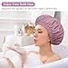 TFUSOM Shower Cap for Women Reusable Waterproof ，Shower Caps with Elastic Band, Ideal for Long Hair, Braids and All Hair Types,Medium,Purple