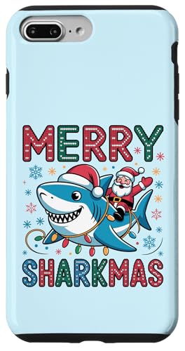 Merry Sharkmas AO[Z[^[ T^ CfBO V[N Cgt X}zP[X iPhone 7 Plus/8 Plus p