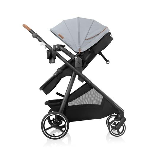 Image of Evenflo Shyft Intuiti+ Stroller with Green & Gentle Fabric (Quartz)