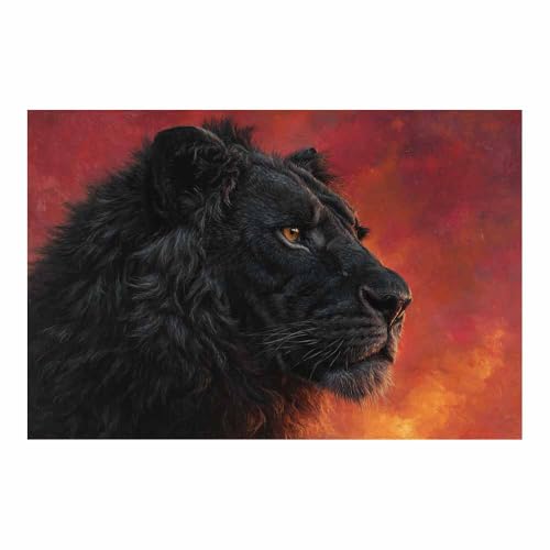 Impression sur Toile Lion Abstrait CUDAOO édition noir85 toile de qualité supérieure