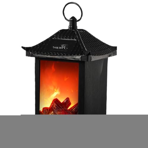 Lanterne de cheminée exquise et réaliste - Lampe LED de salon