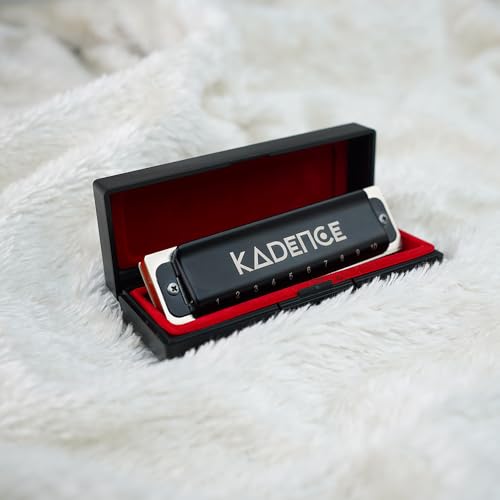 Image of Kadence PB10 Jamming Series 10-Hole Diatonic Harmonica (Mouth Organ) | C Major | ABS Comb with Brass Reed Plates & Stainless Steel Coverplates | Includes Hard Case & Learning Course | Black