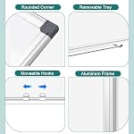 Double-Sided Magnetic Whiteboard 36"x24" Large Dry Erase Board for Wall | Silver Aluminum Frame, Horizontal Vertical Hanging with Hole-Free Hooks, Complete 14-Piece Accessory Kit
