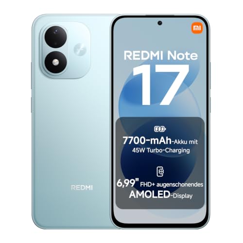 XIAOMI REDMI Note 17, Smartphone 6+256 GB, Sky Teal, 7700 mAh Akku