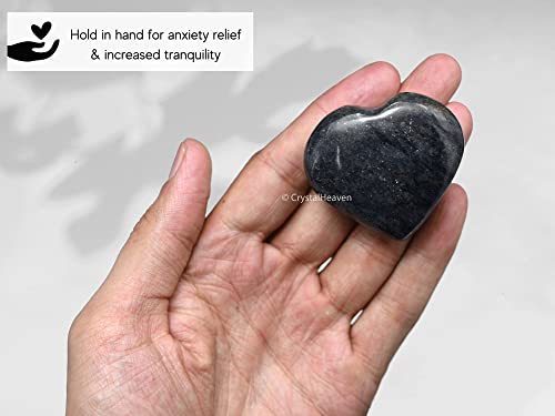 Image of Crystal Heaven Blue Aventurine Heart Palm Pebbles Stones For Anxiety Stress Relief Massage-Aaa Grade Original Healing Gemstone Agate Heart Palm Stone For Yoga Meditation Spiritual