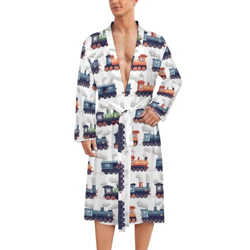 Peignoir de bain homme train à vapeur kimono léger vintage retro style