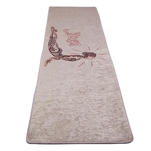 Tapis de yoga rose amortissant contre le mal de genoux pendant le sport
