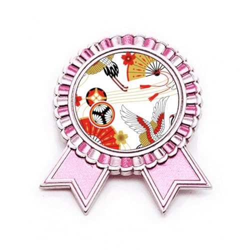 Broche Pin Rose Médaille Gagnant Prix en Métal Medium Motif Fan Badge