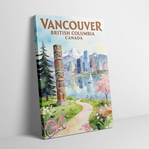 Framed Vancouver british columbia canada Canvas Art - Ready to