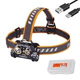 Fenix HM65R Rechargeable Headlamp, 1400 Lumens Dual Beam LED HeadLamp with USB-C Charging, IP68 Waterproof, Lightweight Design for Running, Hiking, Camping, and Work, with Lumentac Organizer