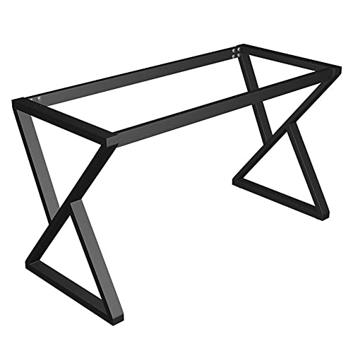 GEREP Eisen Kufengestell Tischkufen Tischgestell Mit Verstellbaren Füßen, for DIY Esstisch, Schreibtisch, Couchtisch, Bank/Schwarz / 115×45×73cm