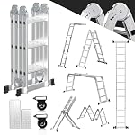 Ansobea – Ansobea 3.6M Aluminium Mehrzweckleiter 4x3 Stufen,Multifunkt