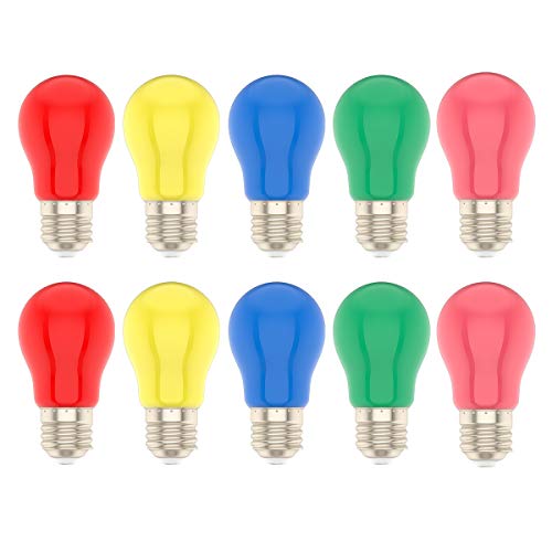 10er 1.5 Watt LED Farbige Glühbirne E27 Mehrfarbige Glühlampe für Hochzeit Halloween Weihnachten Party Bar