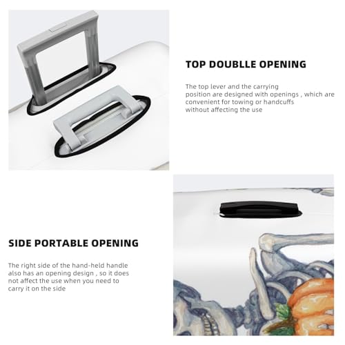 Skelton Drinking Watercolor Elastic Travel Luggage Covers Dustproof Scratch-Resistant Suitcase Protector Fit 22-24 Inch3