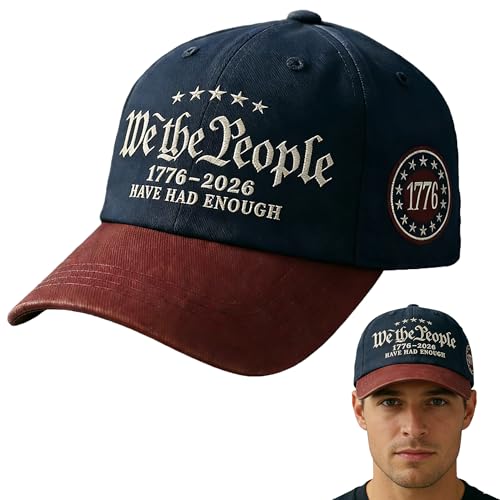 We The People Baseball Cap Have Had Enough 1776 Badge Hat Adjustable for Men Women 250 Anniversary Hat (Vintage)