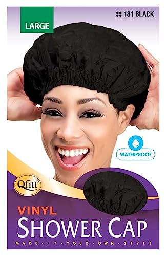 Bonnet de douche Qfitt, Noir, L (Lot de 1), Adultes unisex