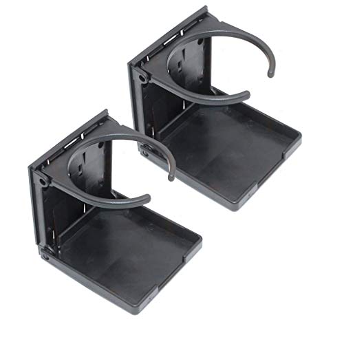 LLAni 1 Pair Folding Beverage Drink Cup Water Bottle Holder Black Car Boat Soccer Rack