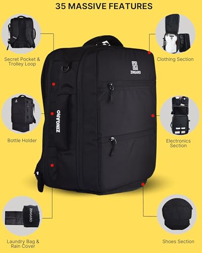 Image of Zingaro Large 40L Waterproof Anti-Theft Work Office Travel Premium Stylish Laptop 15 /16 /17 inch Backpacks Bags For Men Women