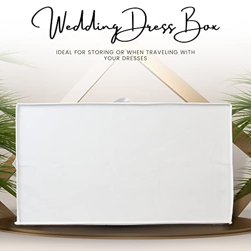 Hoesh UK, White Large Wedding Dress Storage Box, Under Bed with Lid & Acid Free Tissue, bridal gown storage - Image 2